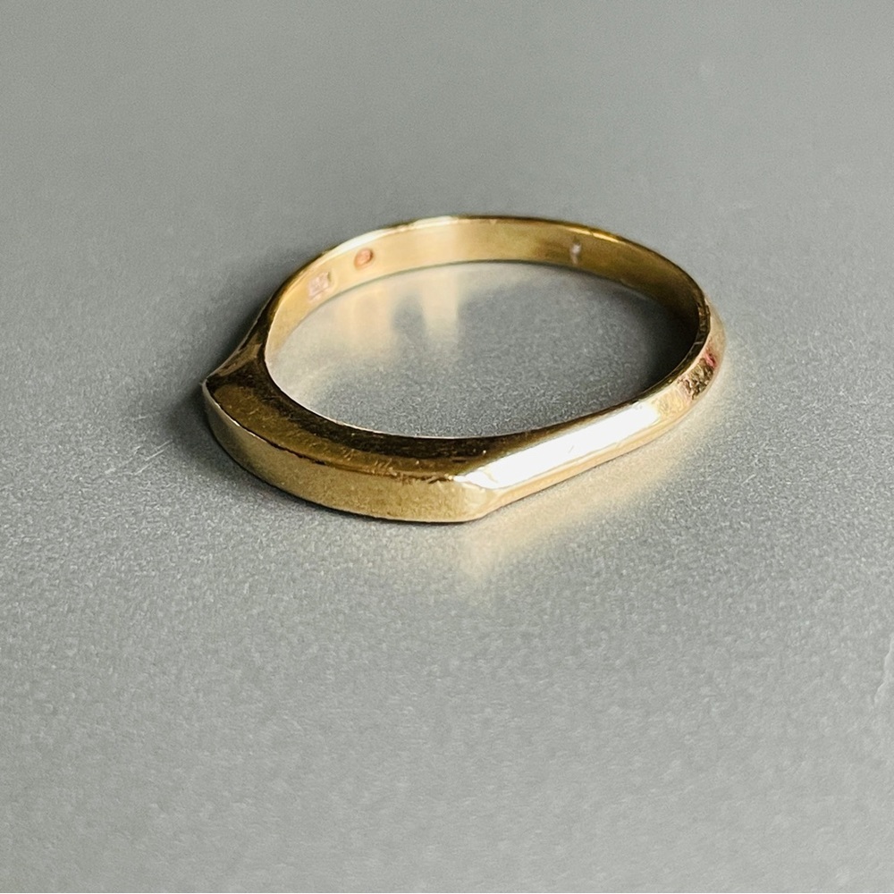 14K Yellow Gold Modern Minimalist Stackable Ring Band Vintage - Picture 7 of 13